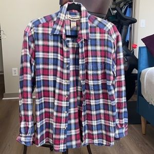 Red and Blue Plaid Button Down